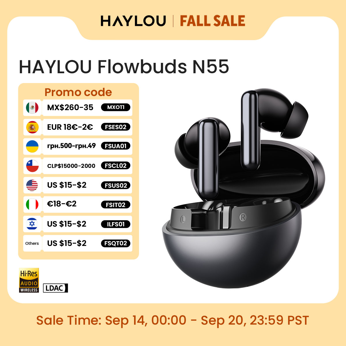 Type C Wired Earphones With Mic - HAYLOU Flowbuds N55 Kablosuz Kulaklıklar 54dB
