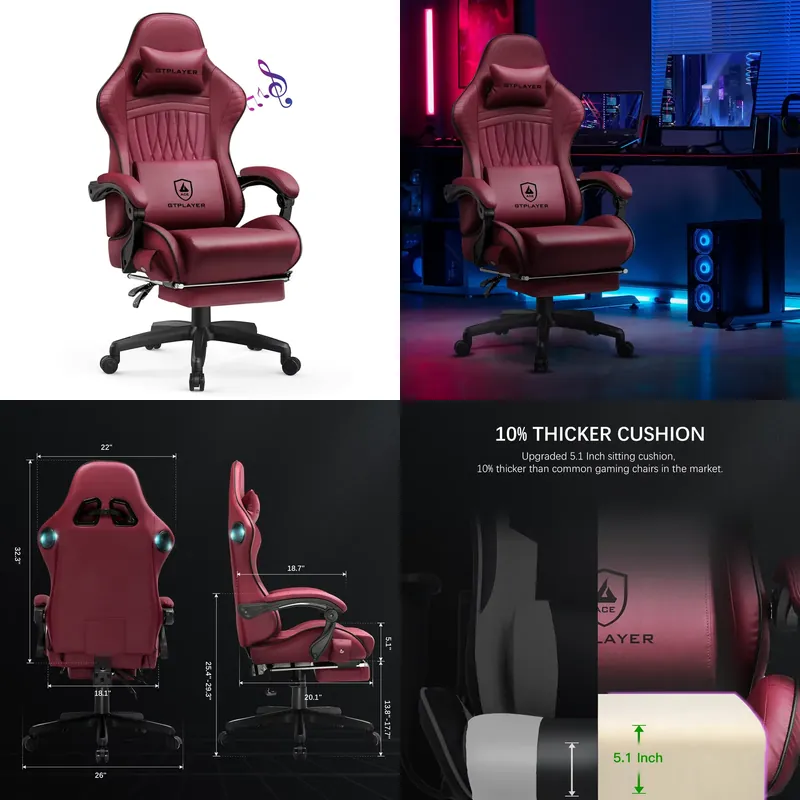 Speakers - Hoparlörlü GTPLAYER Oyun Koltuğu, Ergonomik, Yapay