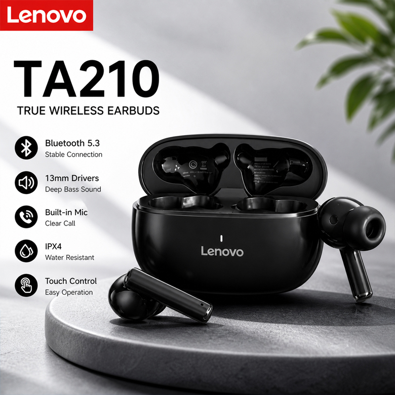 Yeni Lenovo TA210 Bluetooth Ka - Anc Wireless Over Ear Headphones incelemesi ve fiyatı